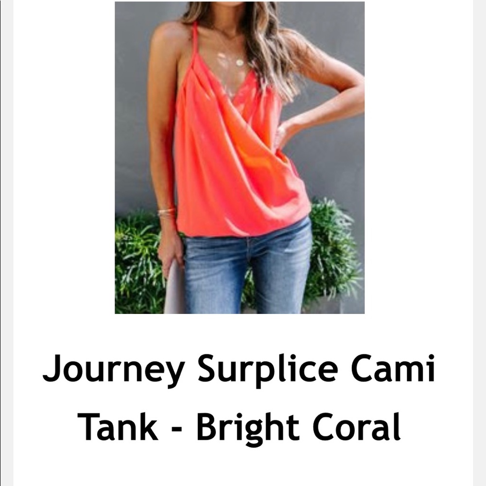 Vici Journey spliced cami tank in Bright coral size Large
